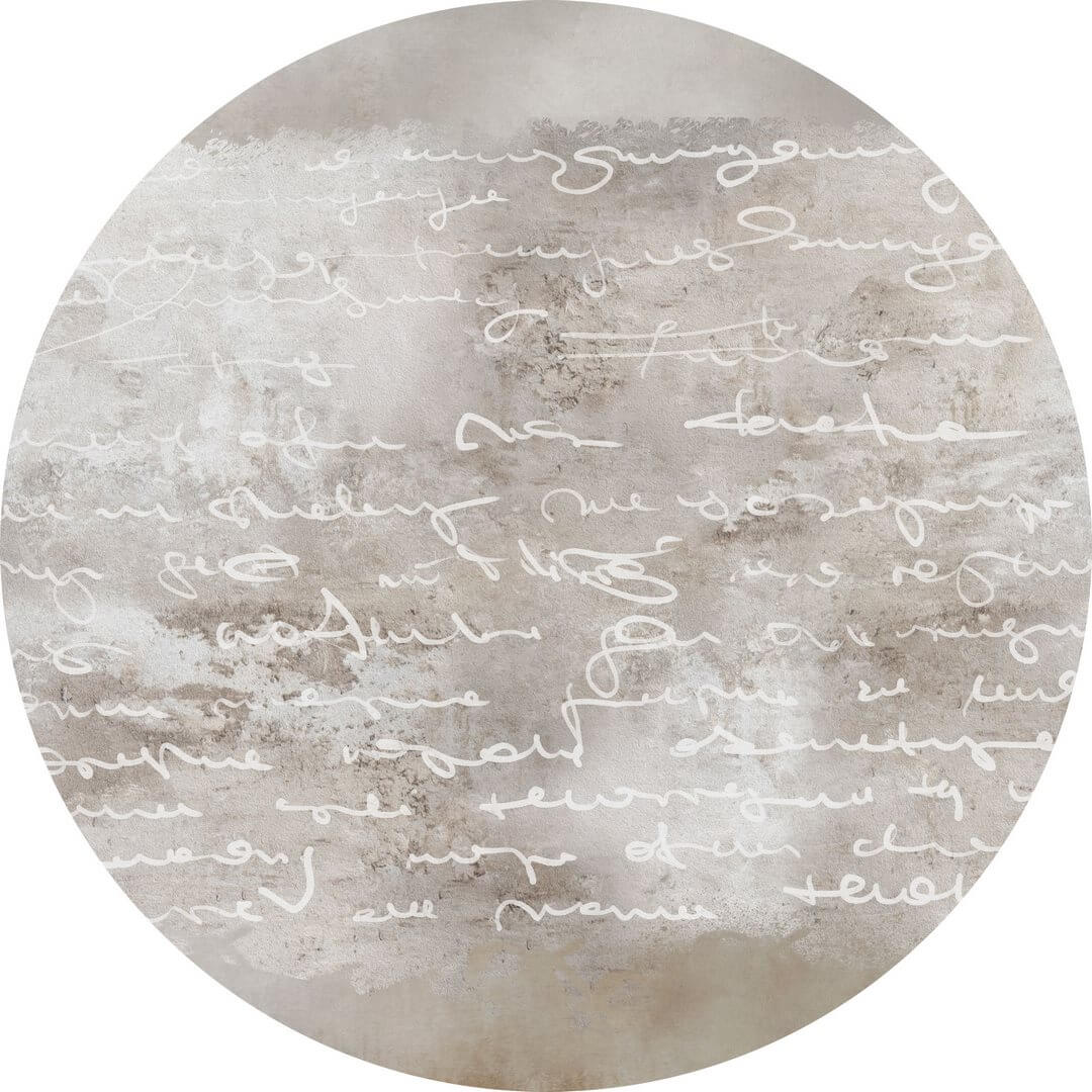 Mural okrągły fragment listu na surowym tle Wall Art Vinci Koło