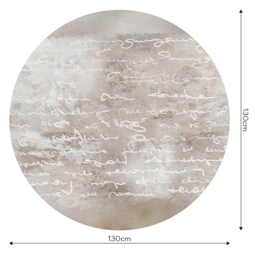 Mural okrągły fragment listu na surowym tle Wall Art Vinci Koło