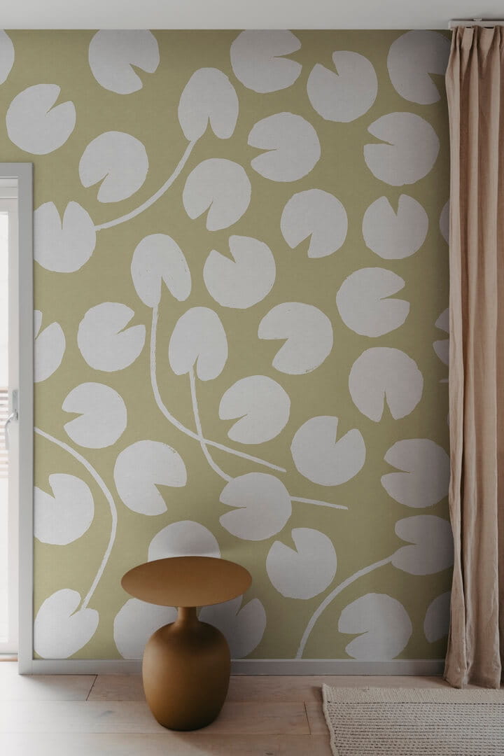 Fototapeta liście lilii wodnych Rebel Walls R20631 Water Lilies Yellow Fine Little Day