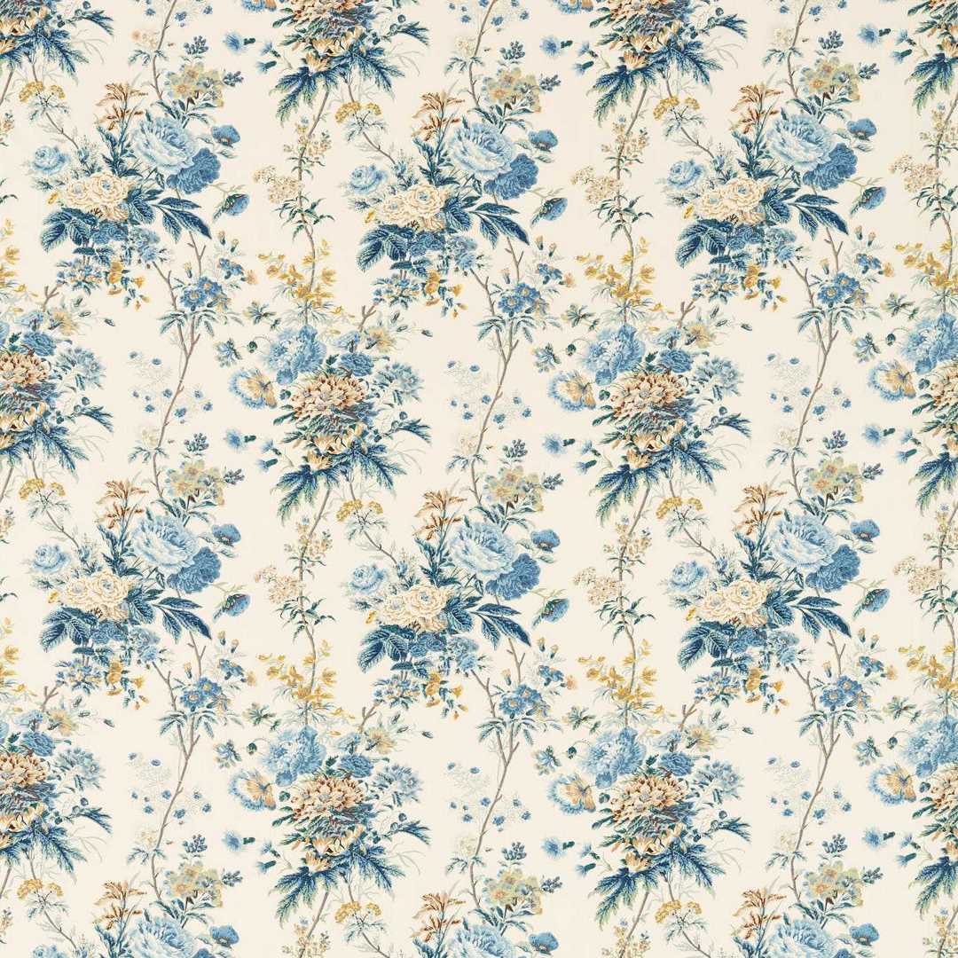 Tkanina lniana z roślinnym wzorem Sanderson 227172 Lakeland Paradis Giles Deacon