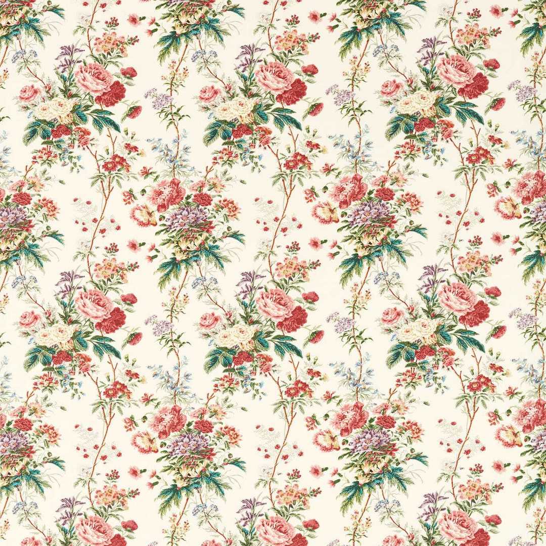 Tkanina lniana z roślinnym wzorem Sanderson 227173 Lakeland Paradis Giles Deacon