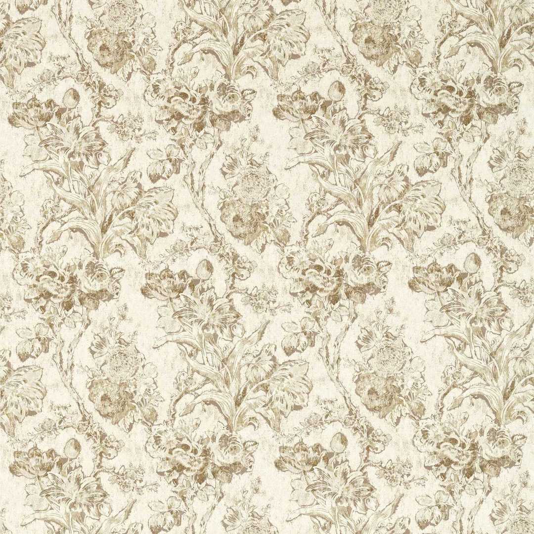Tkanina ze wzorem kwiatów vintage Sanderson 227183 Fringed Tulip Toile Giles Deacon