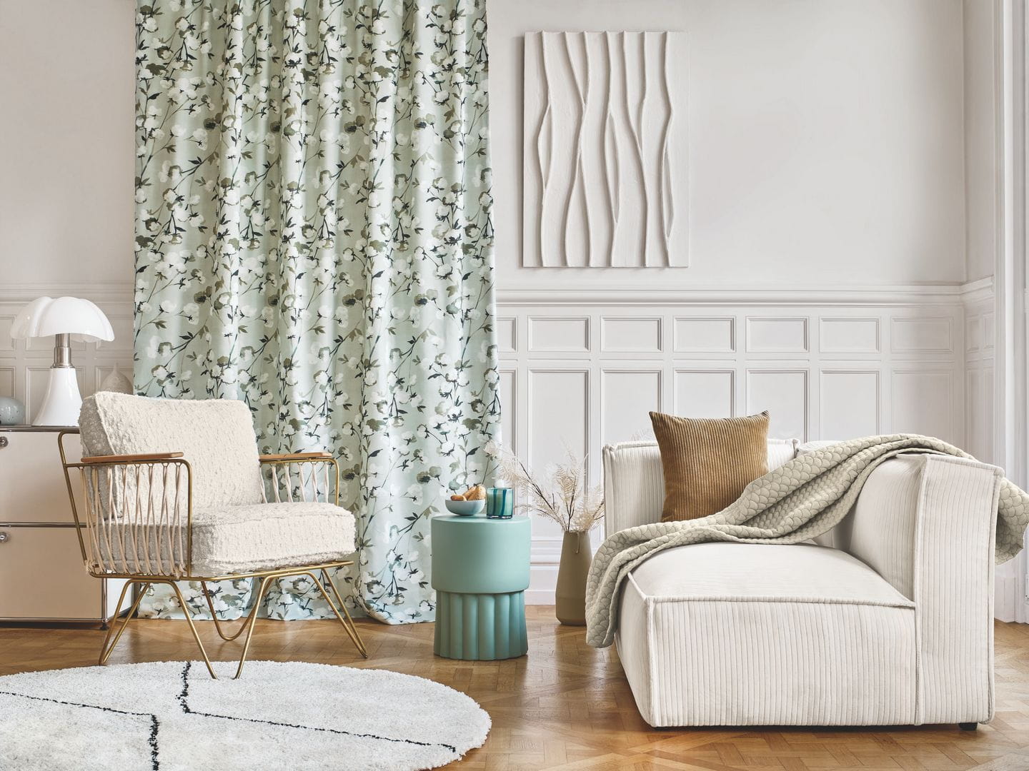 Tkanina pikowana Camengo 50260562 Linea Espuma - 275 cm szer.