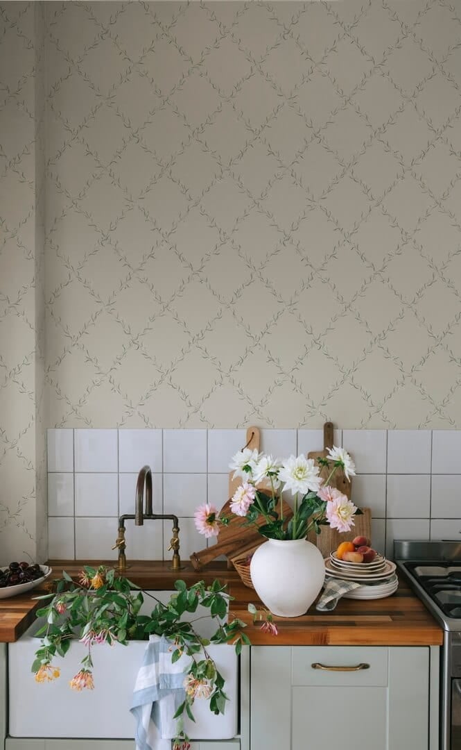 Tapeta roślinna kratownica Sandberg S10457 Ewa Sandstone Ett Hem, Öland