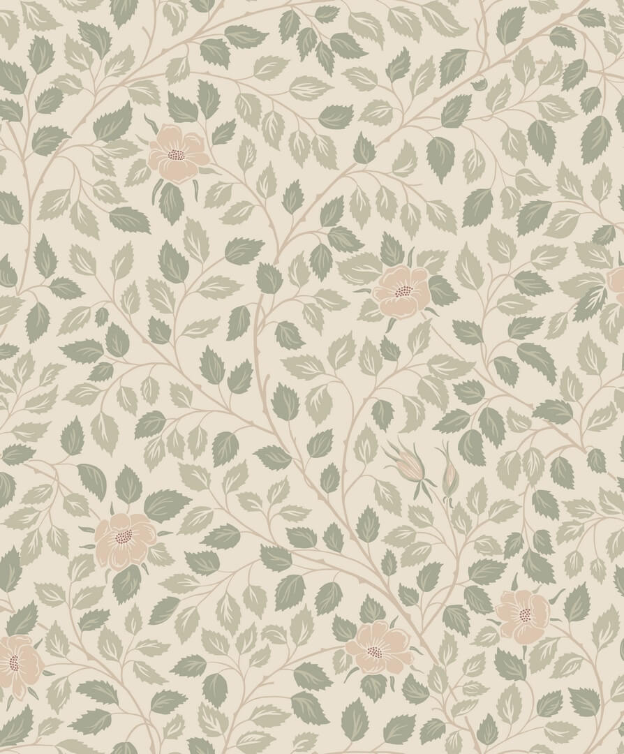 Tapeta roślinne pnącza Sandberg S10462 Solliden Spring Green Ett Hem, Öland