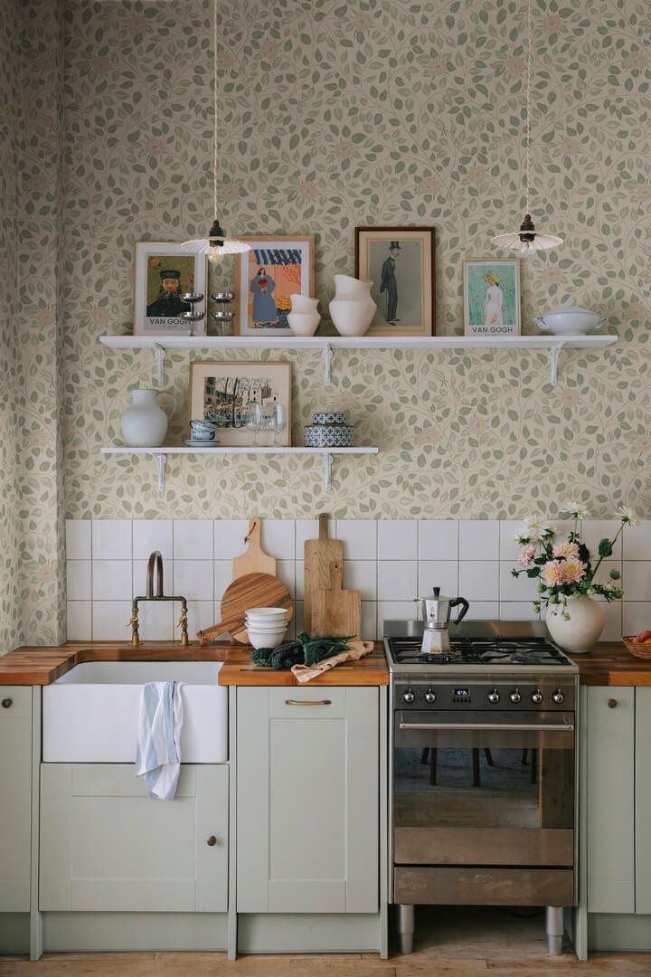 Tapeta roślinne pnącza Sandberg S10462 Solliden Spring Green Ett Hem, Öland