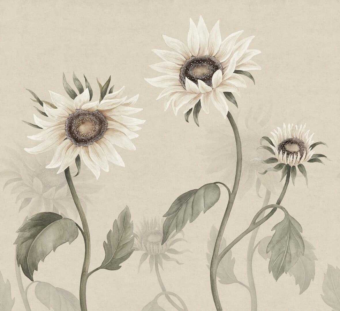 Fototapeta słoneczniki Sandberg S10529 Sunflowers White Ett Hem, Öland
