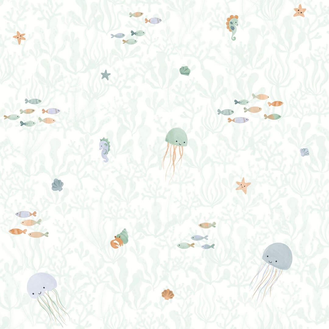 Tapeta meduzy i koralowce Casadeco OUTD 200816767 Companions Of The Sea Once Upon A Time 2
