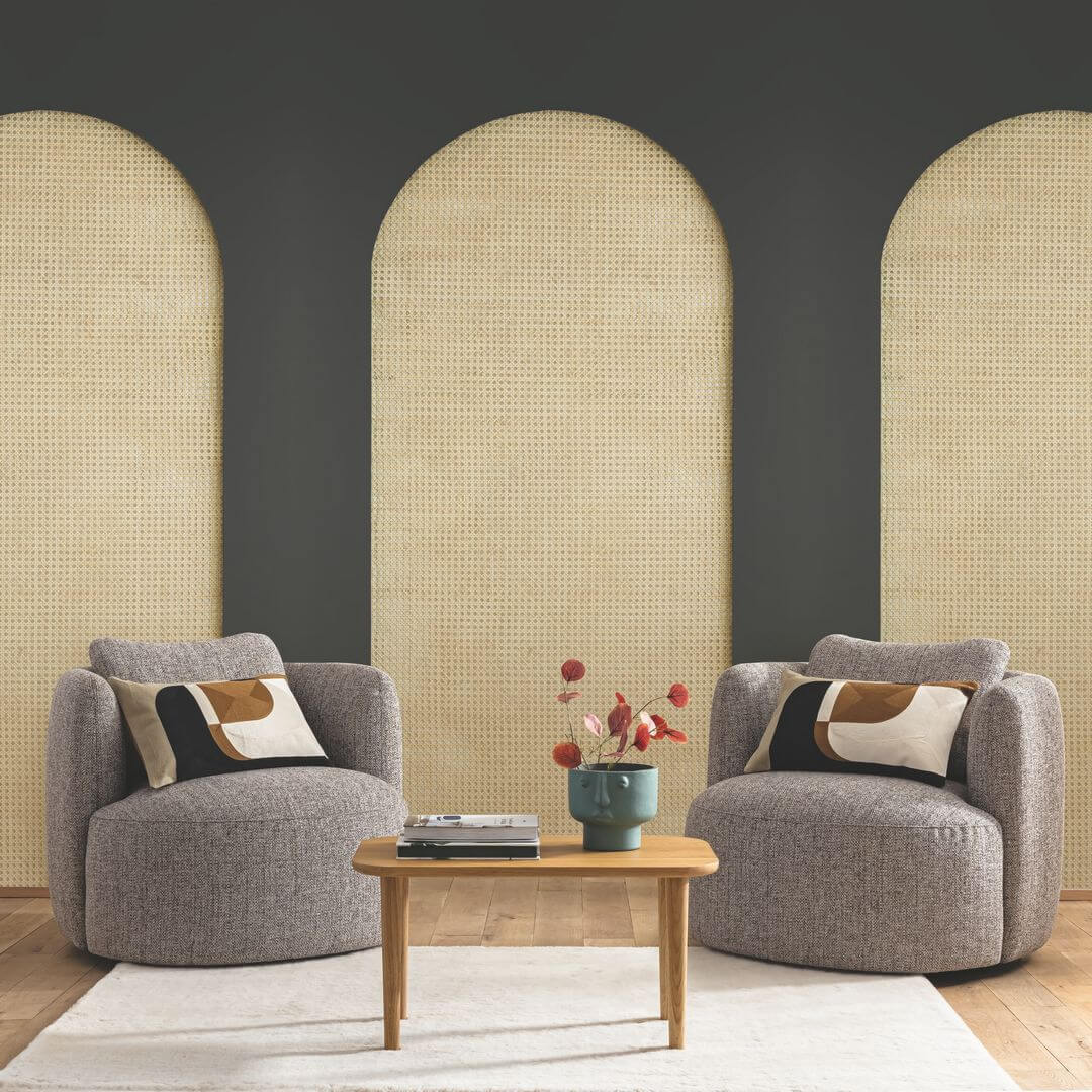 Mural łuki architektoniczne i plecionka rattanowa Caselio RLF 106209034 S Canework Arch Reliefs