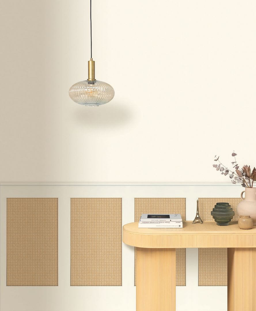 Mural jak boazeria z rattanową plecionką Caselio RLF 106230007 Canework Base S Reliefs