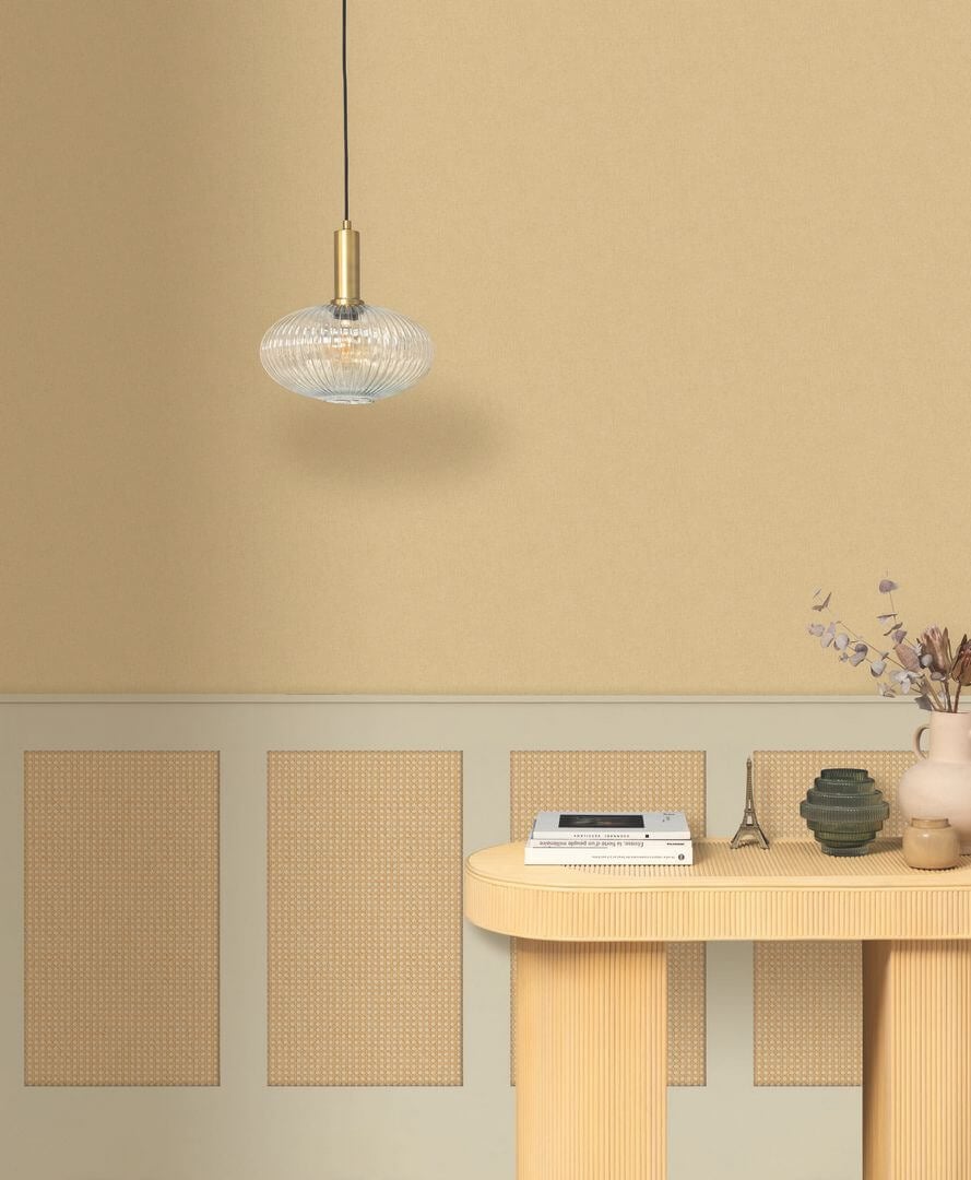 Mural jak boazeria z rattanową plecionką Caselio RLF 106231000 Canework Base S Reliefs