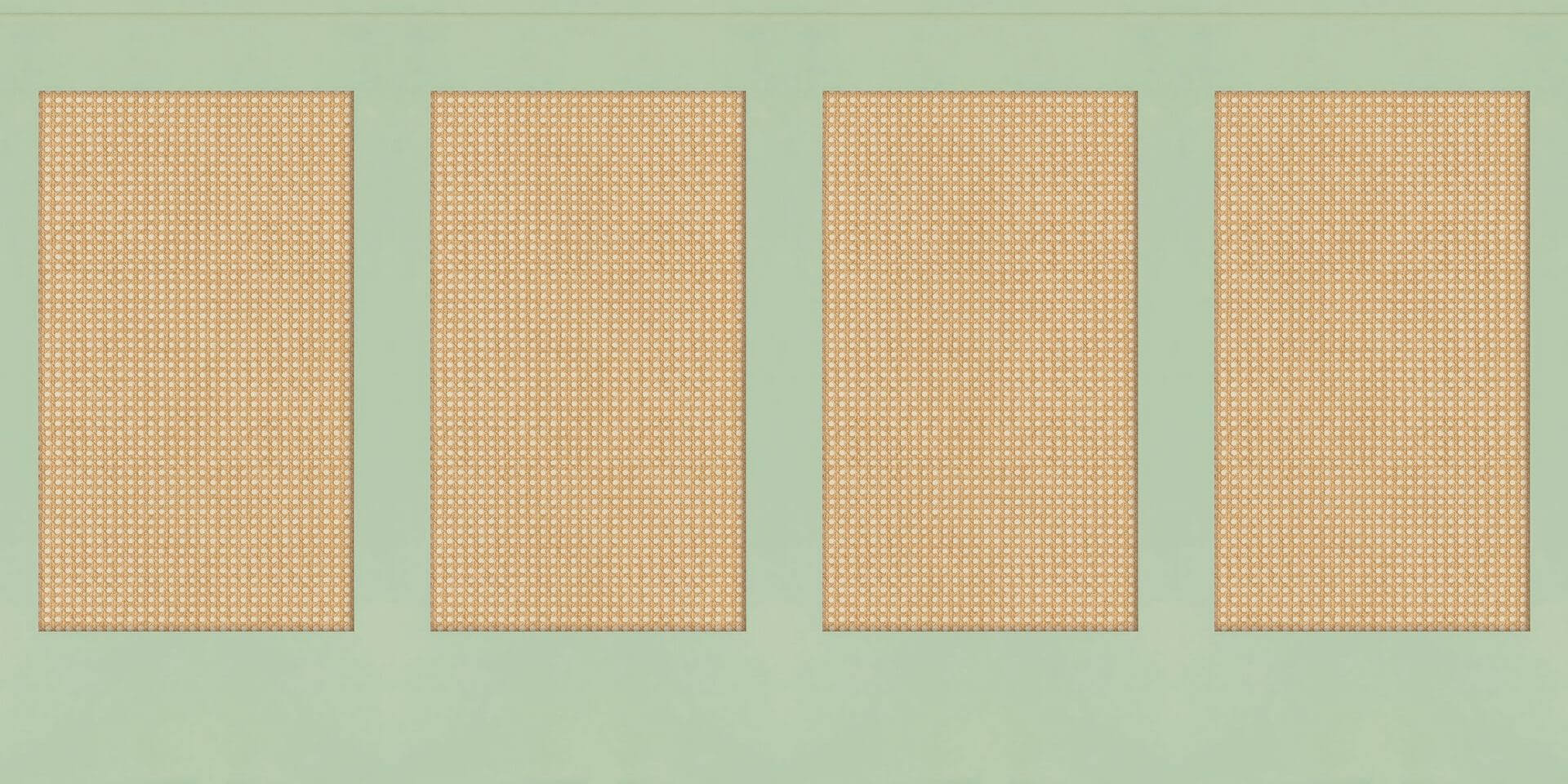 Mural jak boazeria z rattanową plecionką Caselio RLF 106237007 Canework Base S Reliefs