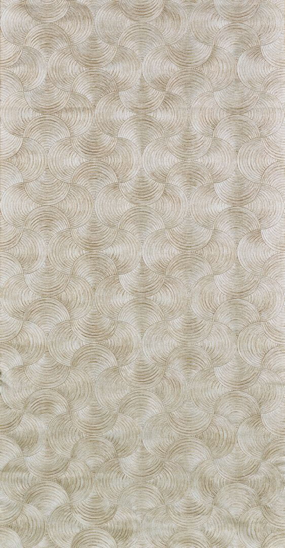 Tapeta zaokrąglone palmety na metalicznej folii Casamance 76620100 Aphelie Magnitude – Textures