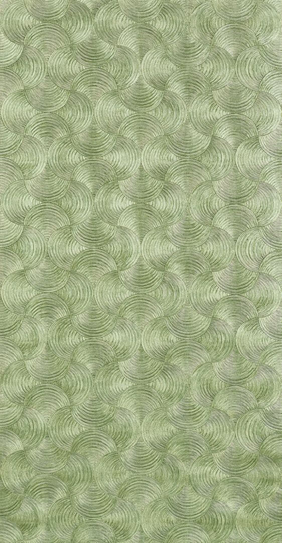 Tapeta zaokrąglone palmety na metalicznej folii Casamance 76620202 Aphelie Magnitude – Textures
