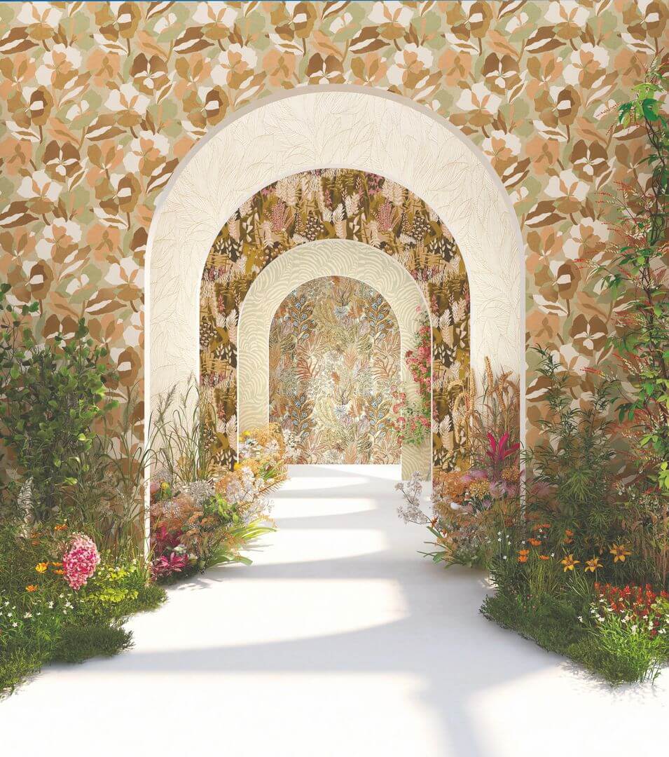 Tapeta artystyczne liście paproci Casamance 76592038 Nobile Jardin Felicia - 106 cm szer.