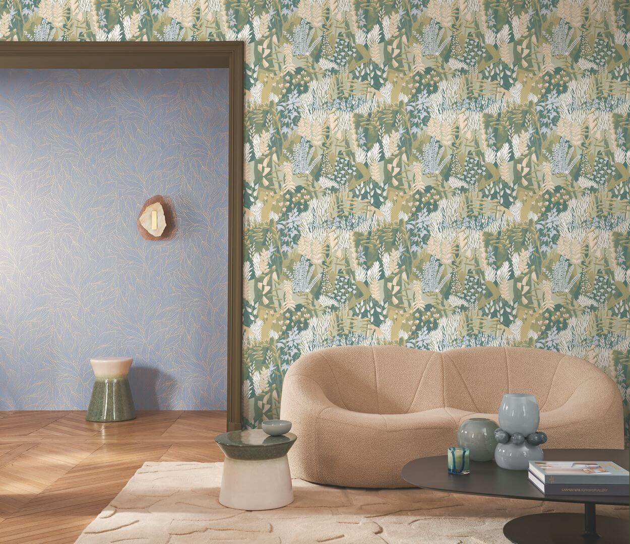 Tapeta liście Casamance 76602752 Hosta Jardin Felicia - 106 cm szer.