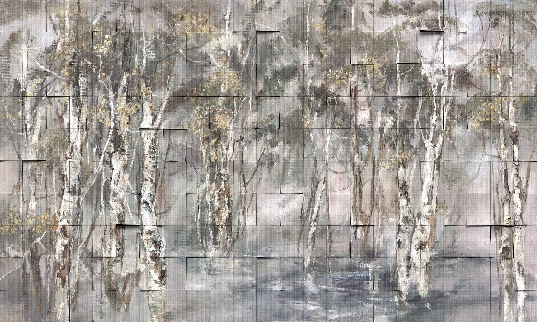 Fototapeta brzozowy las i mozaika Wonderwall Marika 35064000