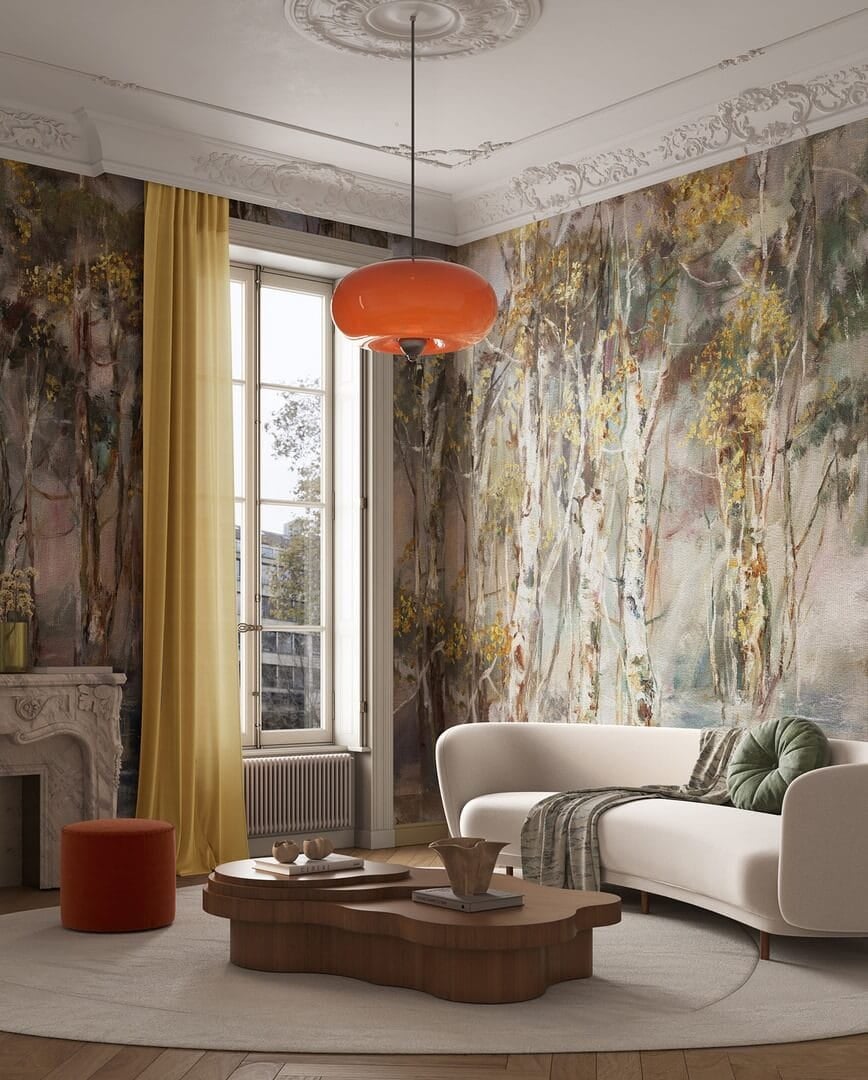 Fototapeta brzozowy las i mozaika Wonderwall Marika 35064000