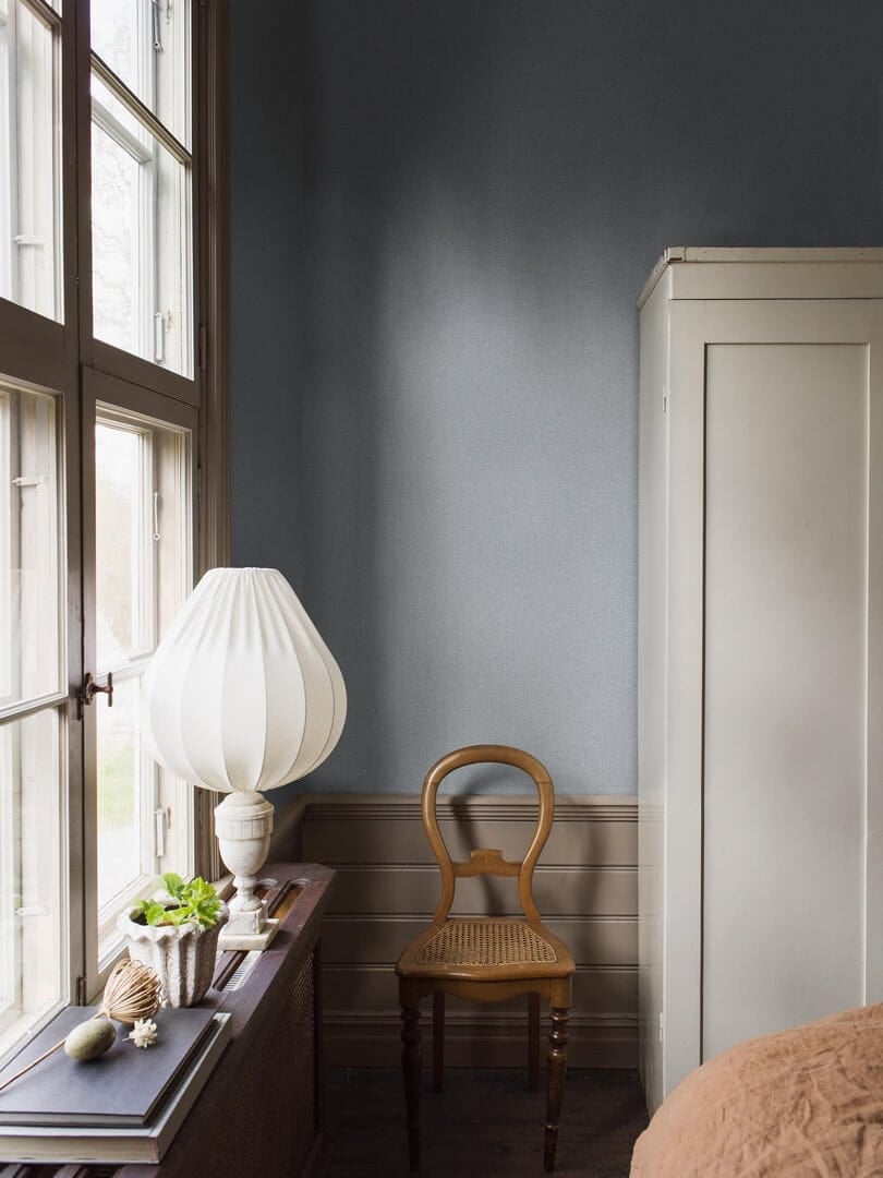 Tapeta minimalistyczna imitująca tkaninę Boras Tapeter 6133 Canvas Blue Shades