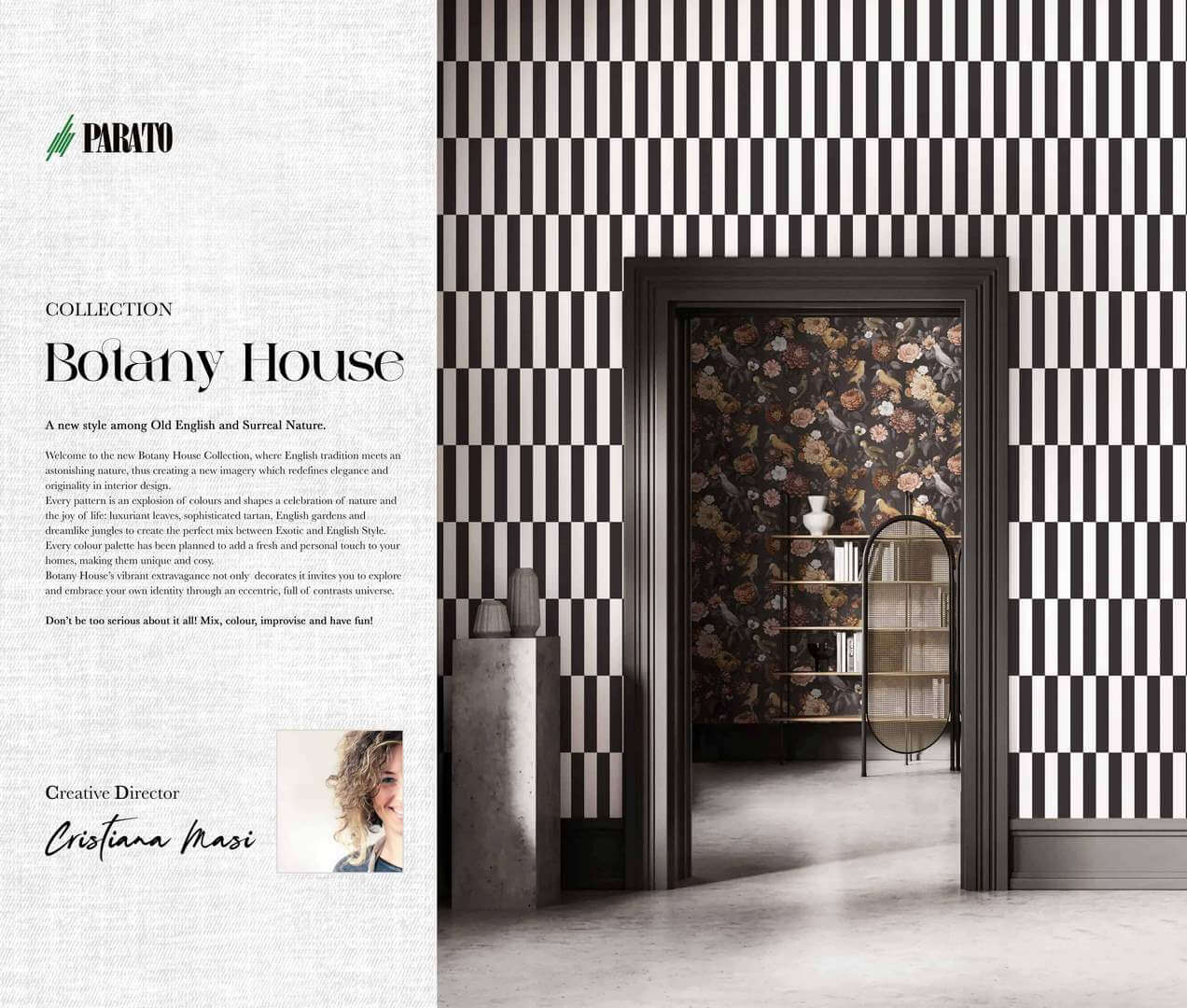 Tapeta geometryczna paski Cristiana Masi 15553 Botany House