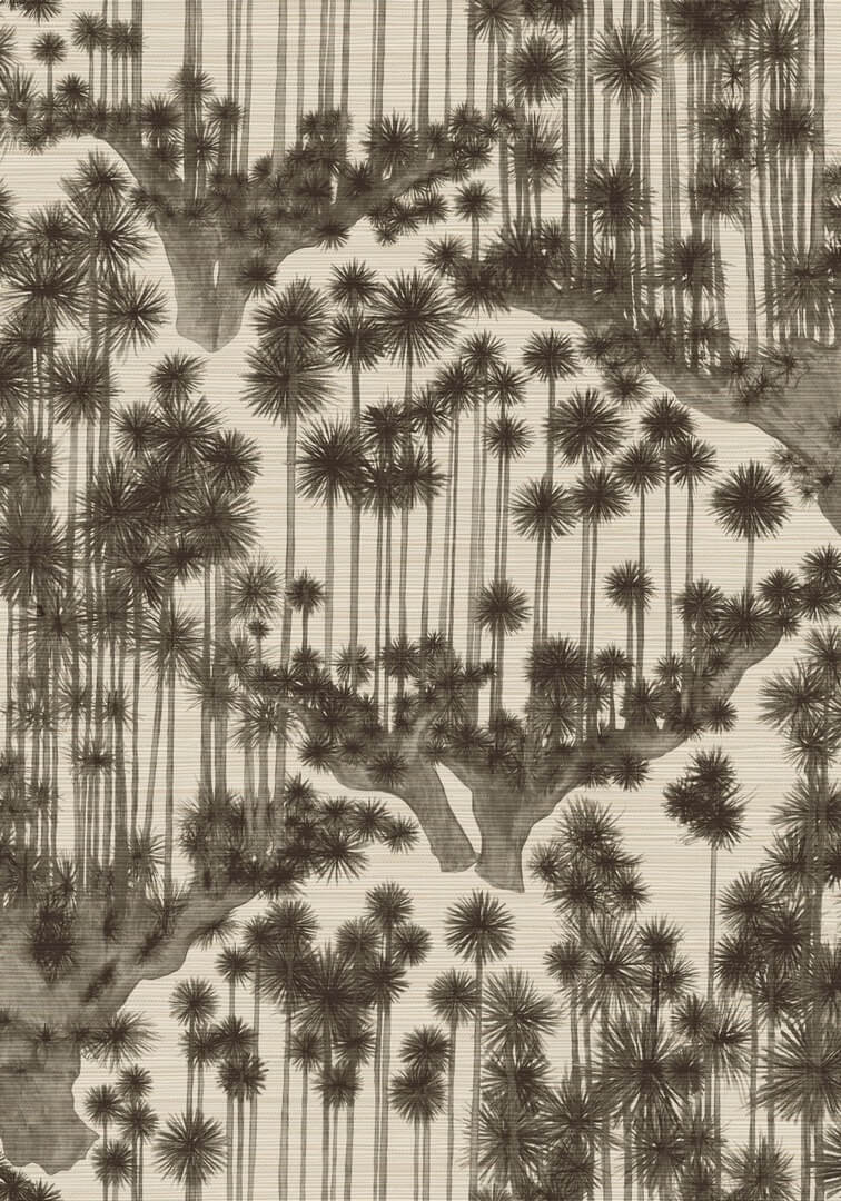 Tapeta drzewa z sizalu Cole & Son Japanese Woods Grasscloth 126/6024 Shinrin Yoku
