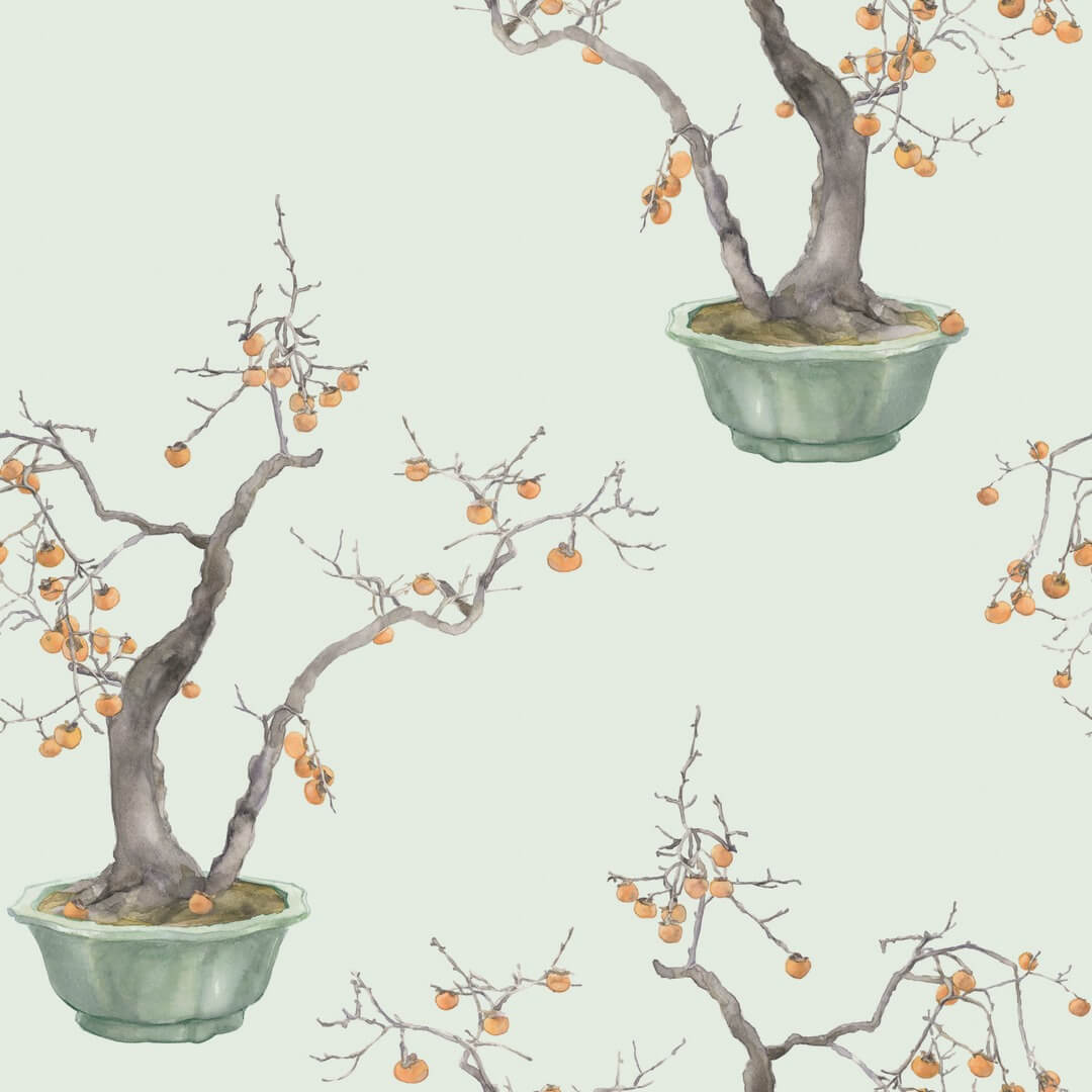 Tapeta drzewka w doniczkach Cole & Son Kaki Persimmon 126/2006 Shinrin Yoku