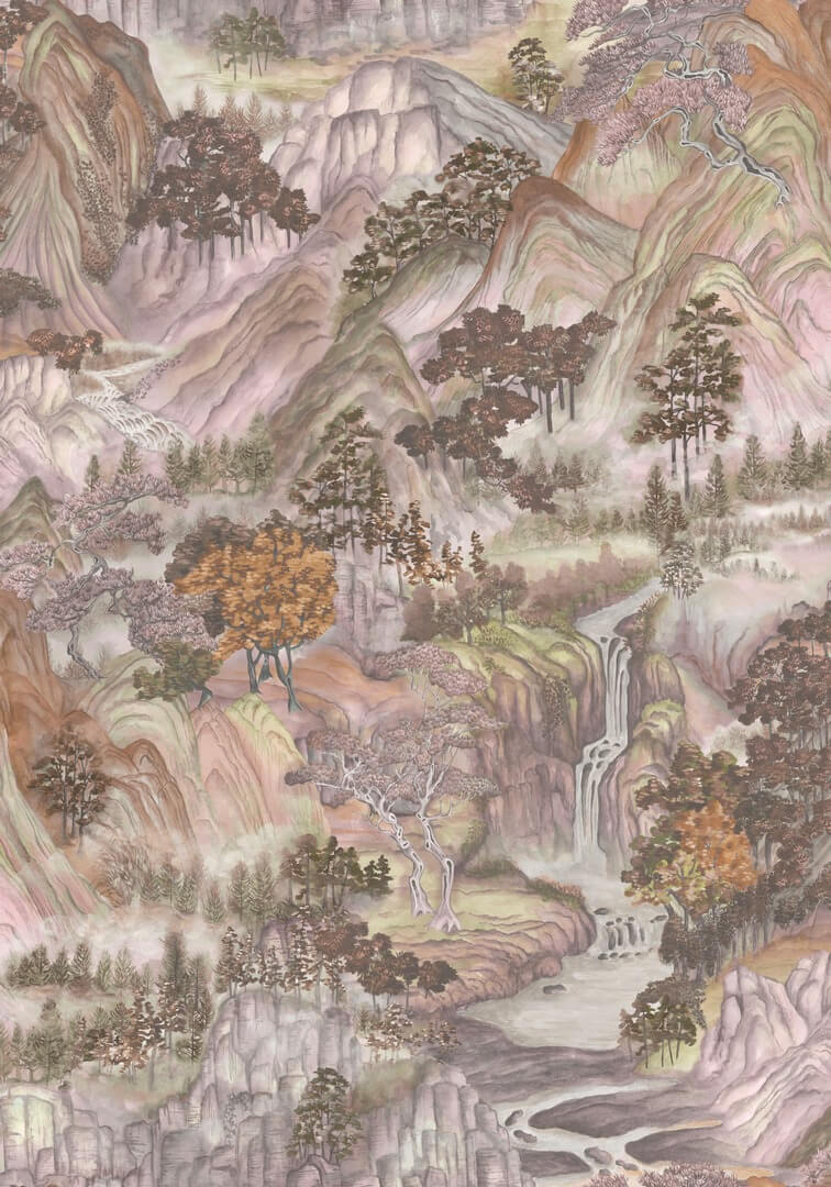 Tapeta krajobraz japońskiej natury Cole & Son Mountainscape 126/11042 Shinrin Yoku