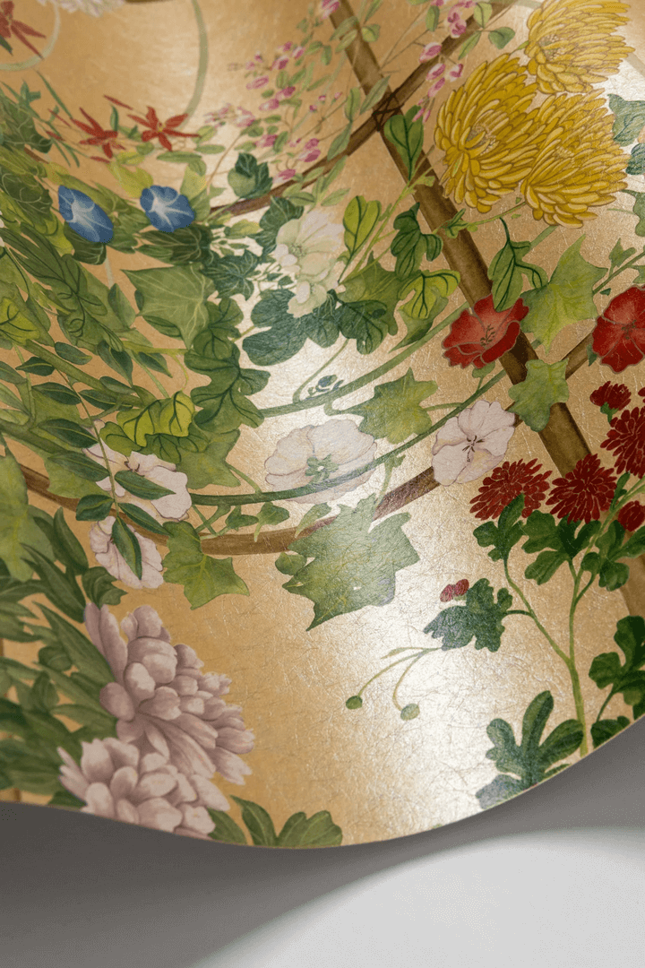 Mural polne kwiaty złoty Cole & Son Scenic Flora Gilded 126/7027 Shinrin Yoku