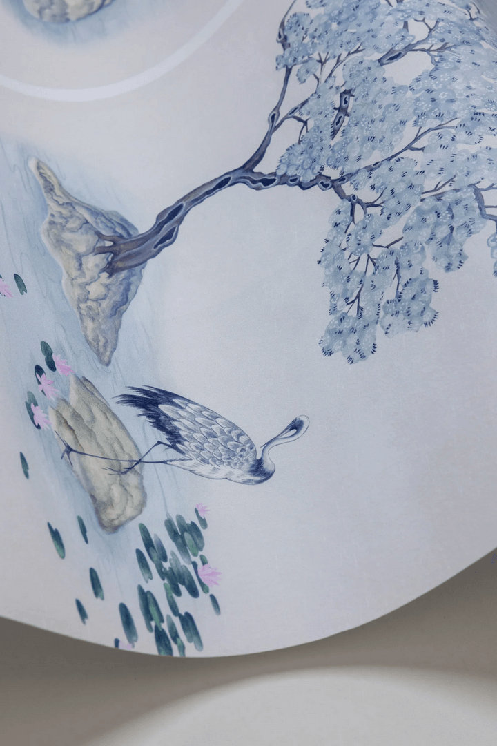 Tapeta sceny japońskiego ogrodu Cole & Son Tile Toile 126/10036 Shinrin Yoku