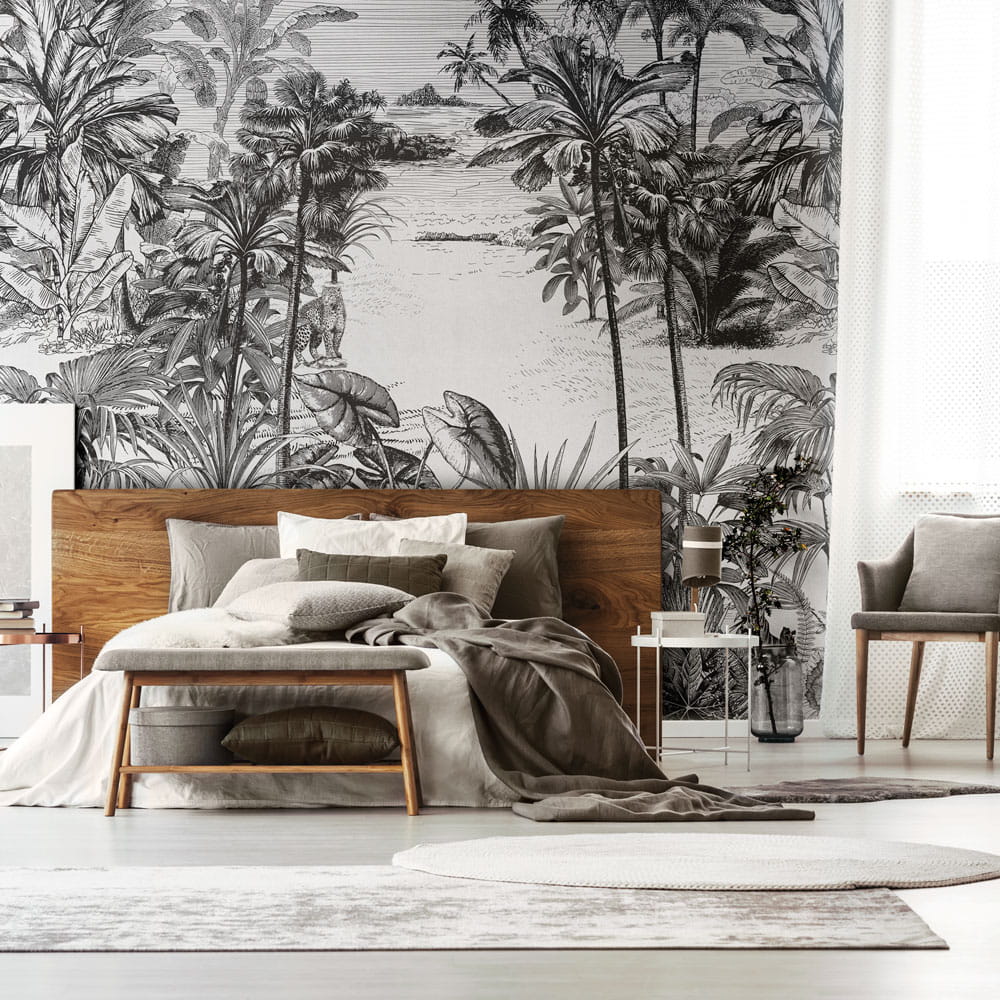 ! OKAZJA 24H ! Tapeta 272 x 190 cm egzotyczna dżungla Inkiostro Bianco Jubatus INKLMQW1902 Inediti Cruise Collection