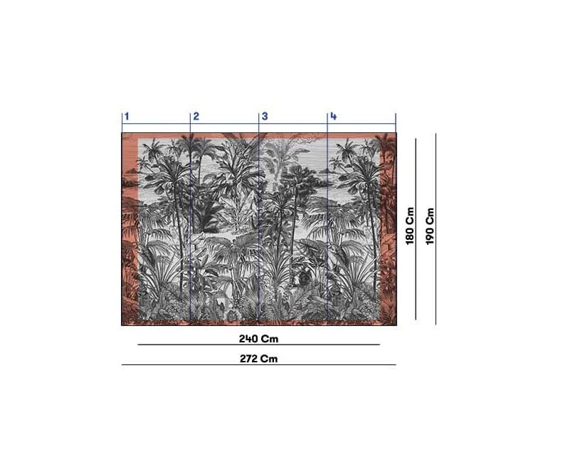 ! OKAZJA 24H ! Tapeta 272 x 190 cm egzotyczna dżungla Inkiostro Bianco Jubatus INKLMQW1902 Inediti Cruise Collection