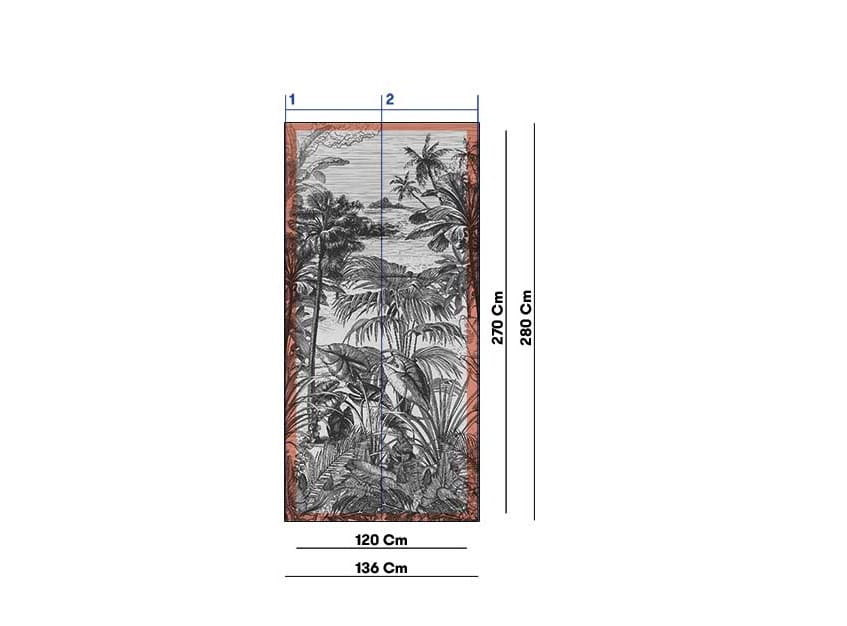 ! OKAZJA 24H ! Tapeta 136 x 280 cm egzotyczna dżungla Inkiostro Bianco Jubatus INKLMQW1902 Inediti Cruise Collection