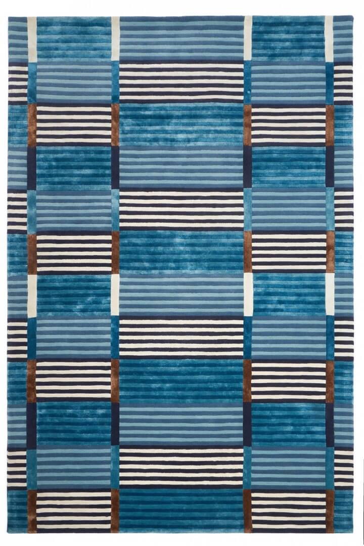 Dywan niebieski geometryczny ADMIRAL BLUE Handmade Collection Carpet Decor Fargotex