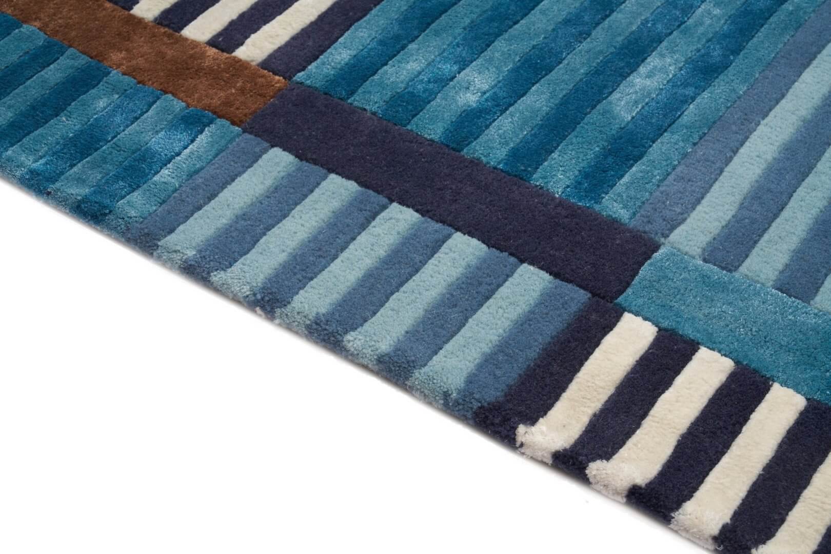 Dywan niebieski geometryczny ADMIRAL BLUE Handmade Collection Carpet Decor Fargotex