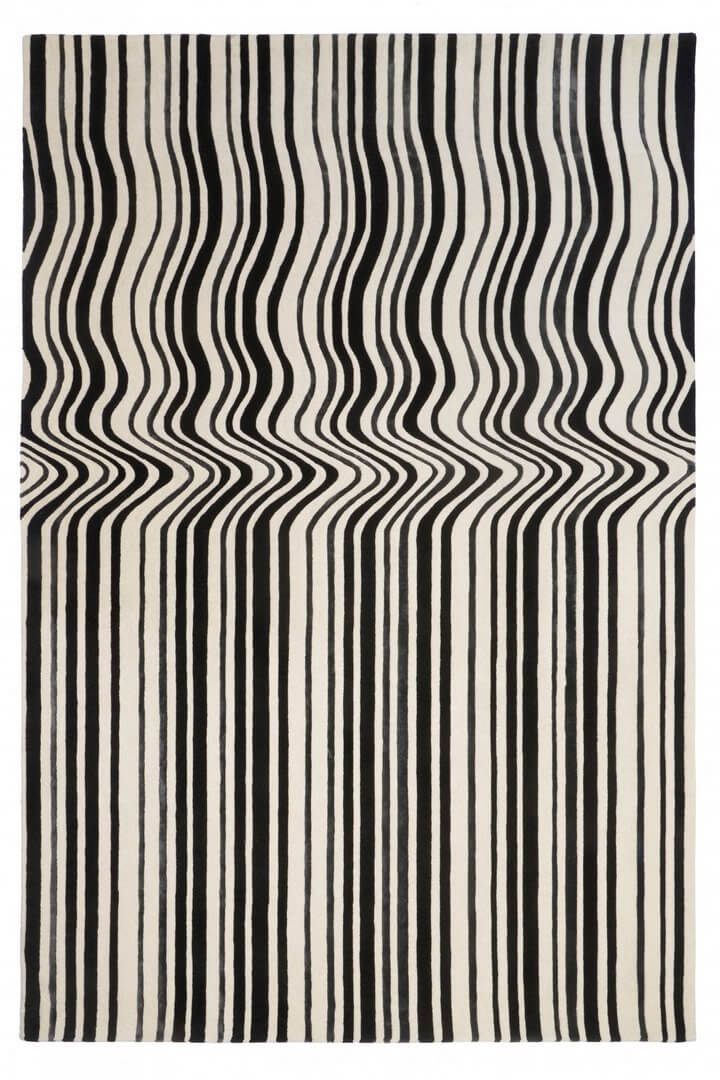 Dywan abstrakcyjne prążki DRAFT BLACK Handmade Collection Carpet Decor Fargotex