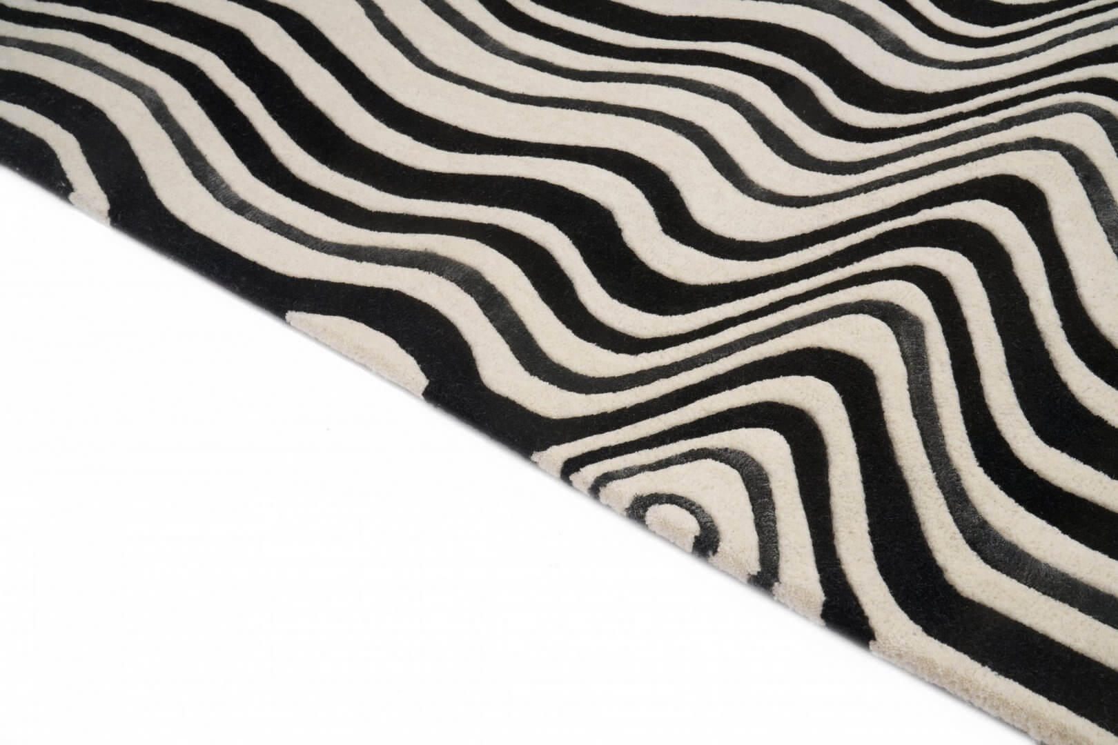 Dywan abstrakcyjne prążki DRAFT BLACK Handmade Collection Carpet Decor Fargotex