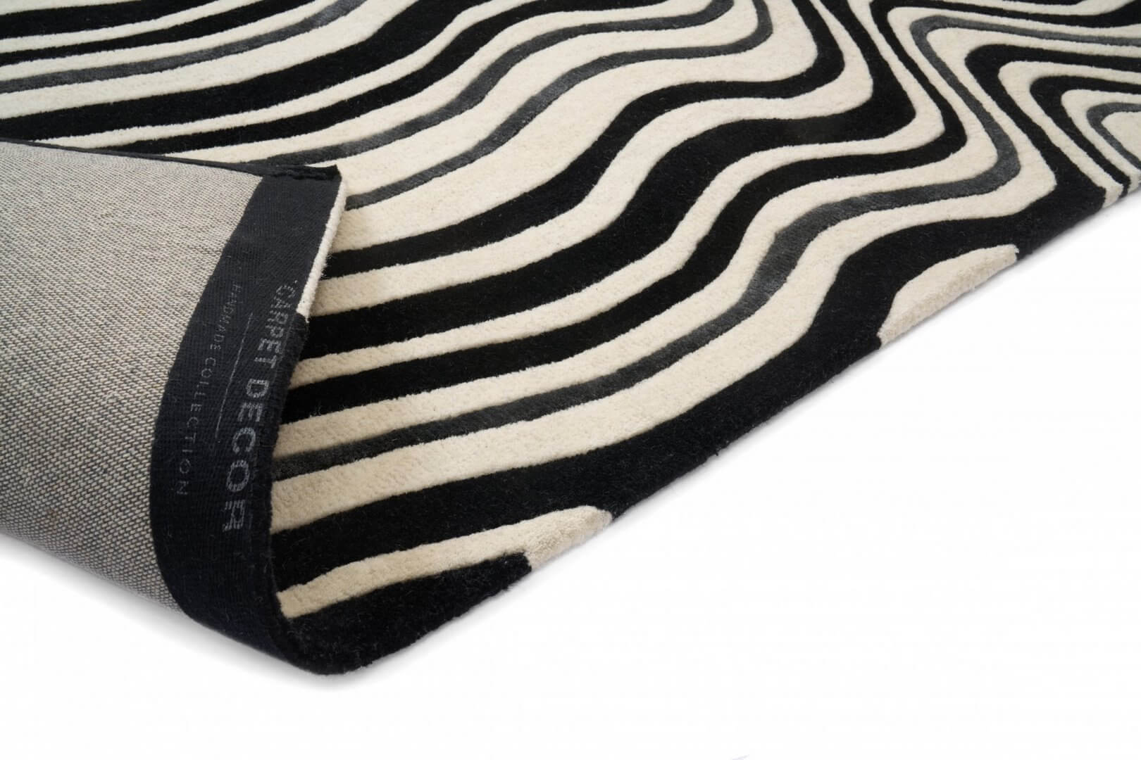 Dywan abstrakcyjne prążki DRAFT BLACK Handmade Collection Carpet Decor Fargotex