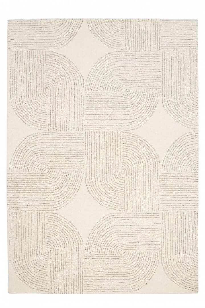 Dywan wełniany geometryczny linie ORNATE BEIGE Handmade Collection Carpet Decor Fargotex