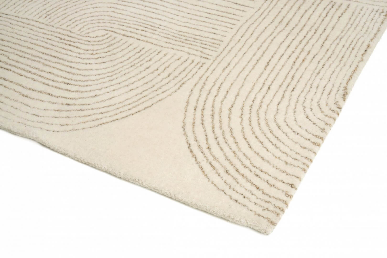 Dywan wełniany geometryczny linie ORNATE BEIGE Handmade Collection Carpet Decor Fargotex