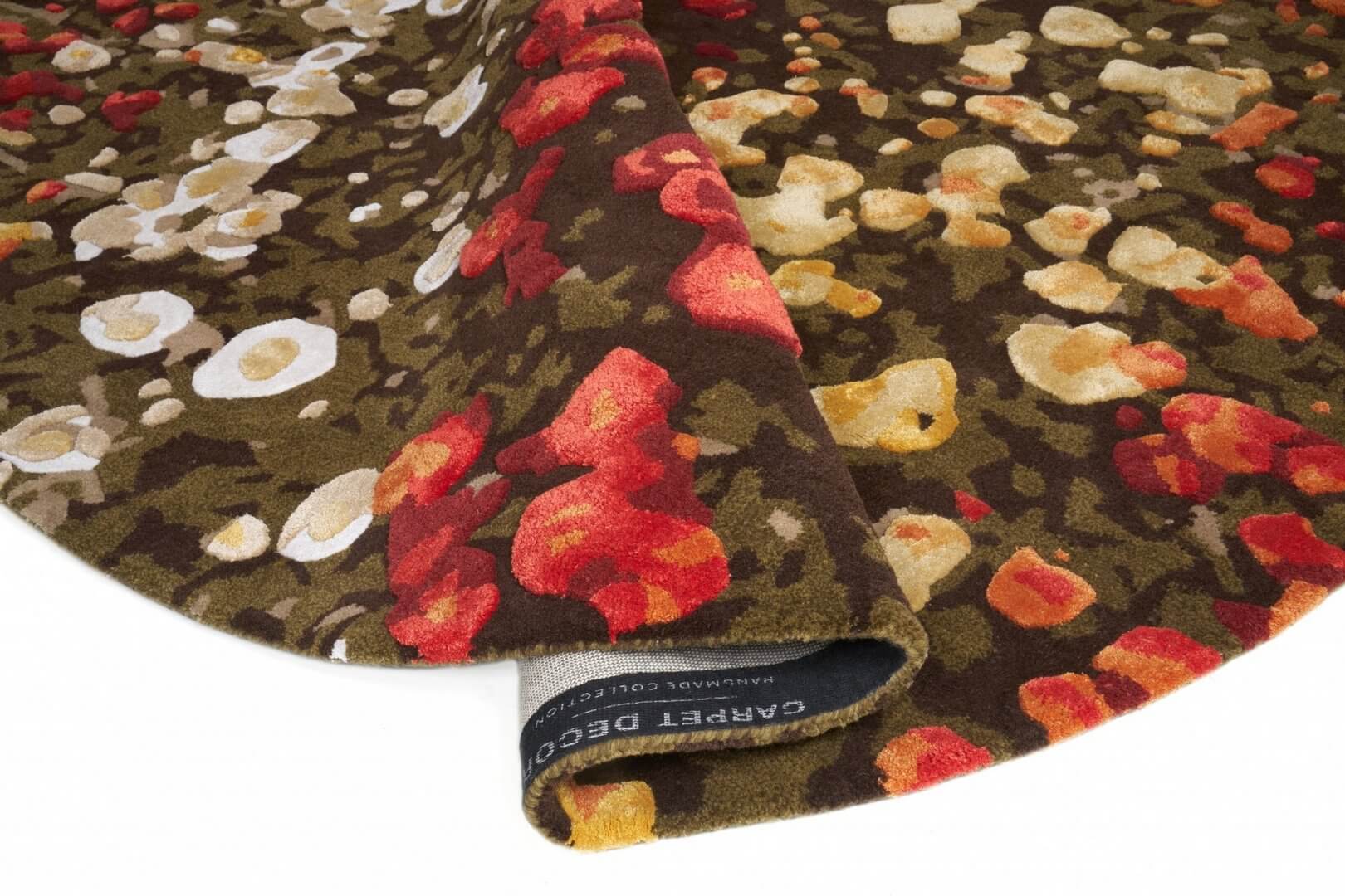 Dywan okrągły abstrakcyjny SPRING FLOWERS Handmade Collection Carpet Decor Fargotex
