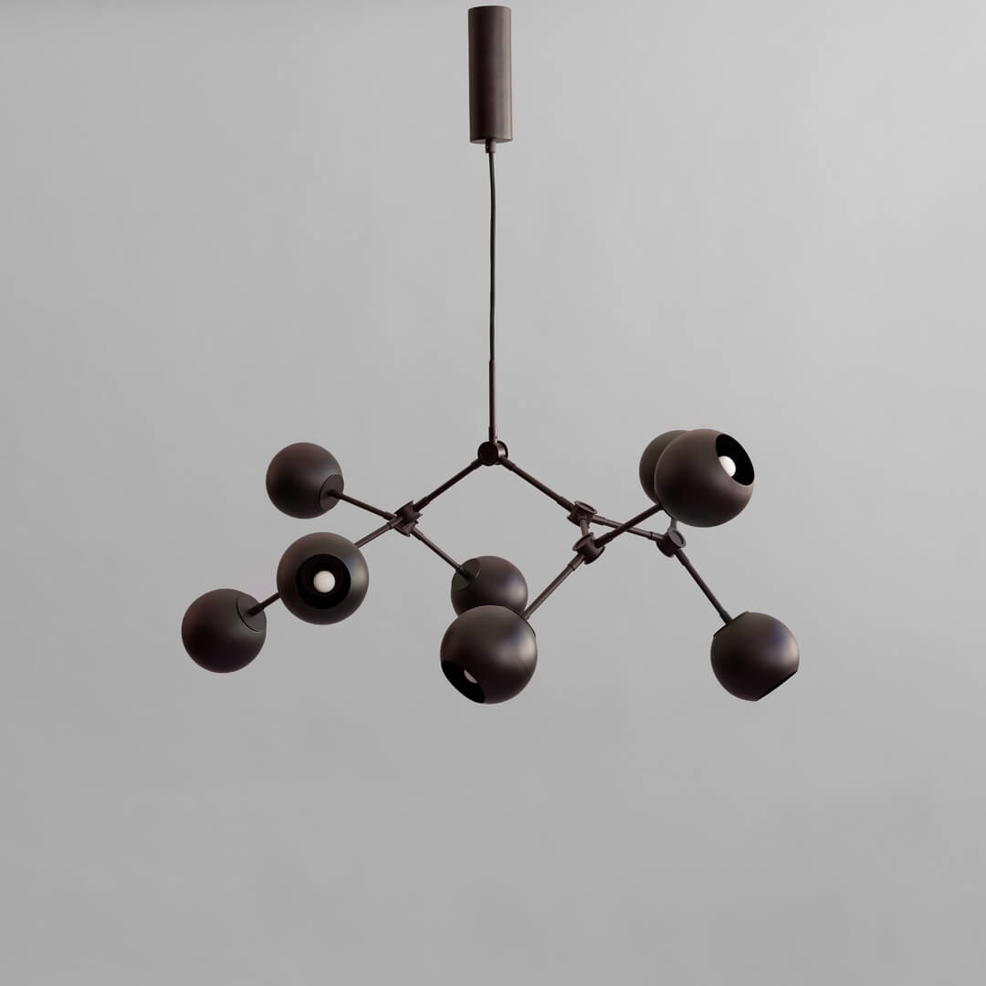 Lampa wisząca kule 243002 Drop Chandelier Globe Mini Burned Black 101 Copenhagen