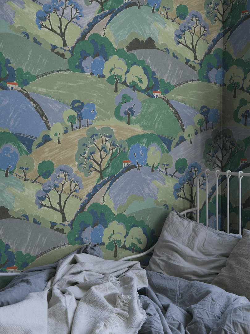 Mural wzgórza i drzewa Boras Tapeter Studio 9623W Hills And Trees Blue
