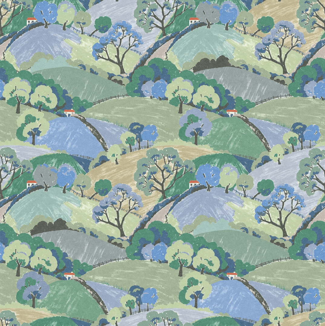 Mural wzgórza i drzewa Boras Tapeter Studio 9623W Hills And Trees Blue