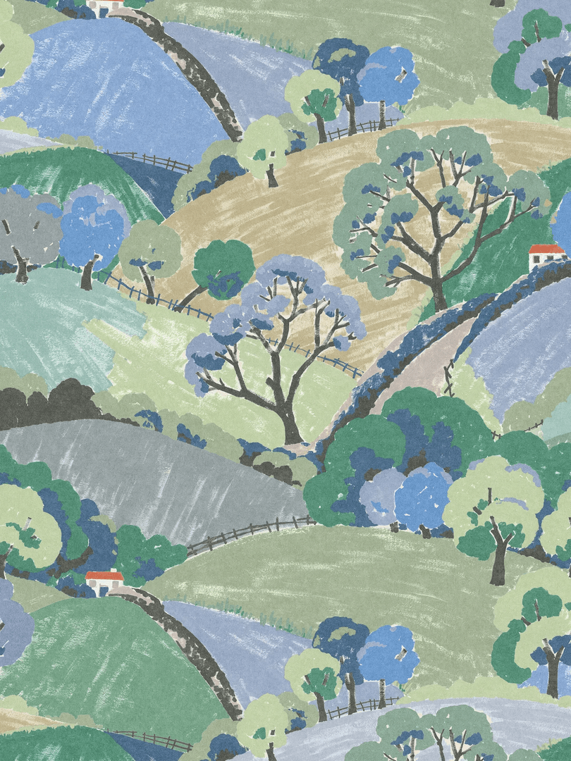 Mural wzgórza i drzewa Boras Tapeter Studio 9623W Hills And Trees Blue