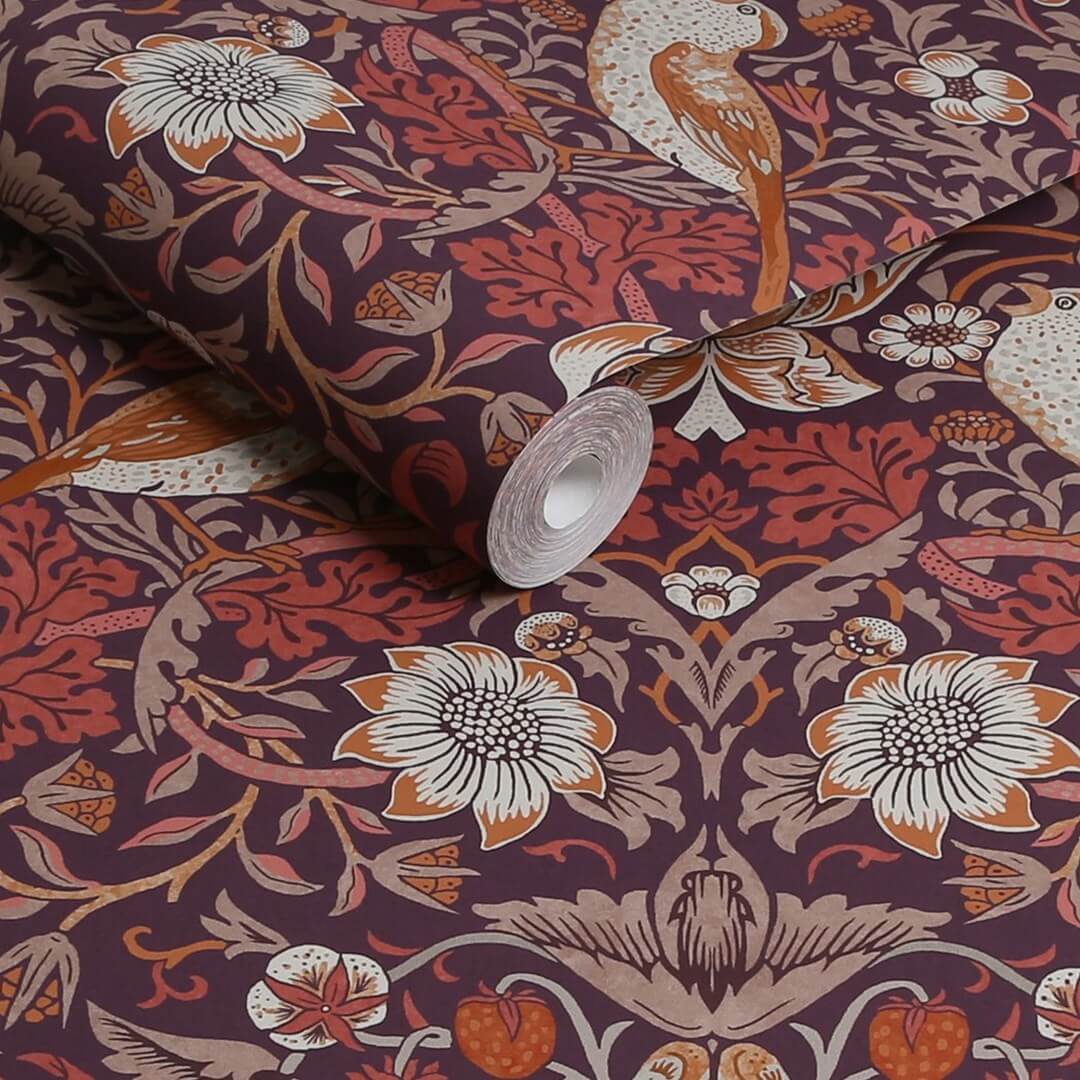 Tapeta botaniczna "Złodziej truskawek" Graham & Brown Strawberry Thief 124229 William Morris At Home