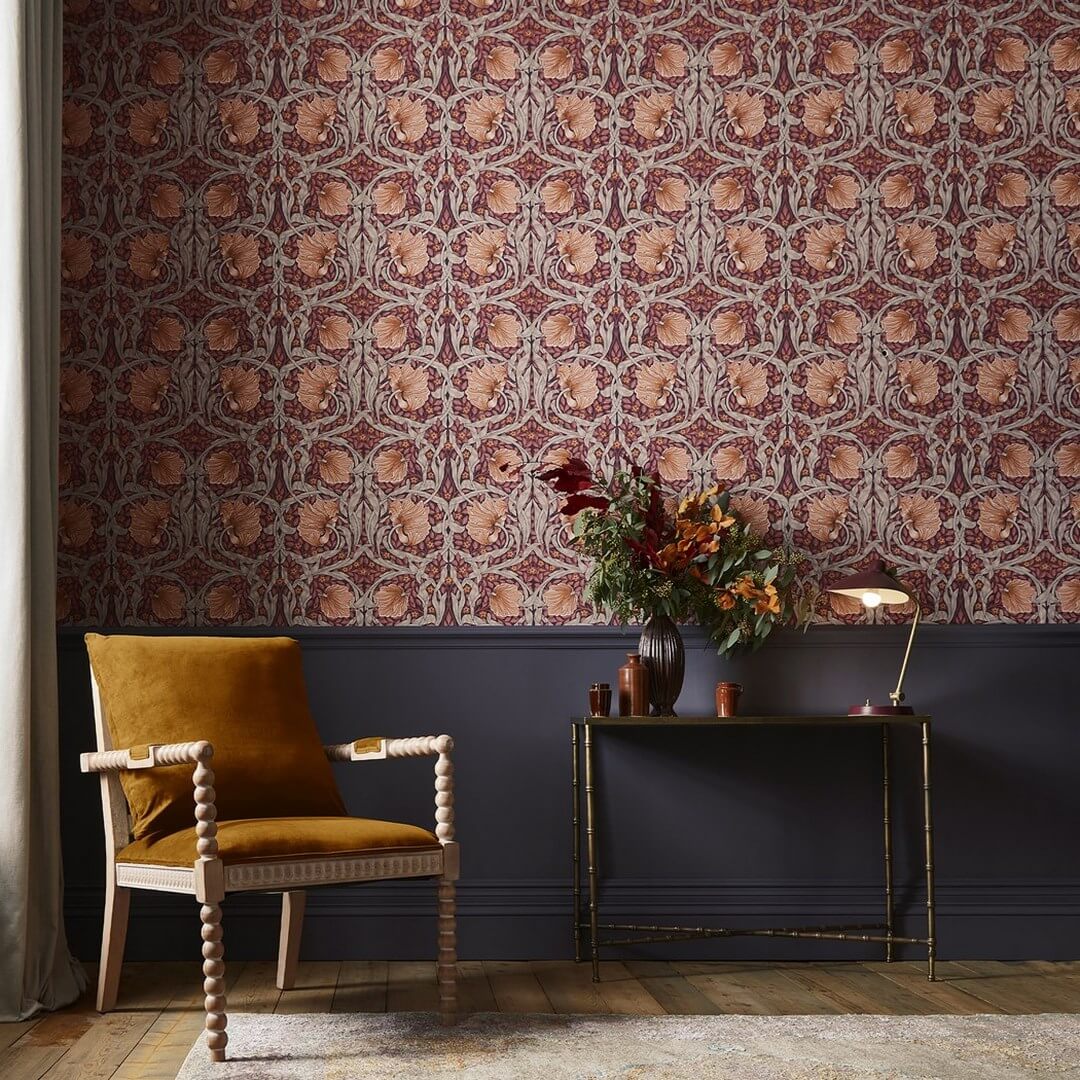Tapeta kwiaty i liście Graham & Brown Pimpernel 124239 William Morris At Home