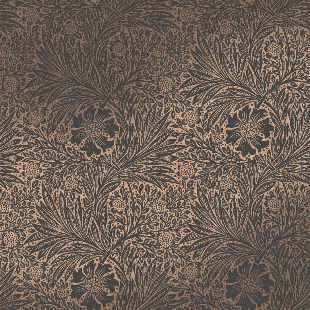 Tapeta kwiaty metaliczna Graham & Brown Marigold Fibrous 124254 William Morris At Home