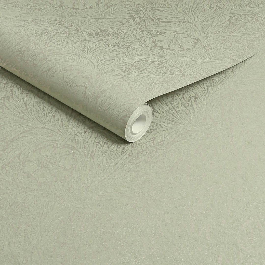 Tapeta kwiaty metaliczna Graham & Brown Marigold Fibrous 124256 William Morris At Home