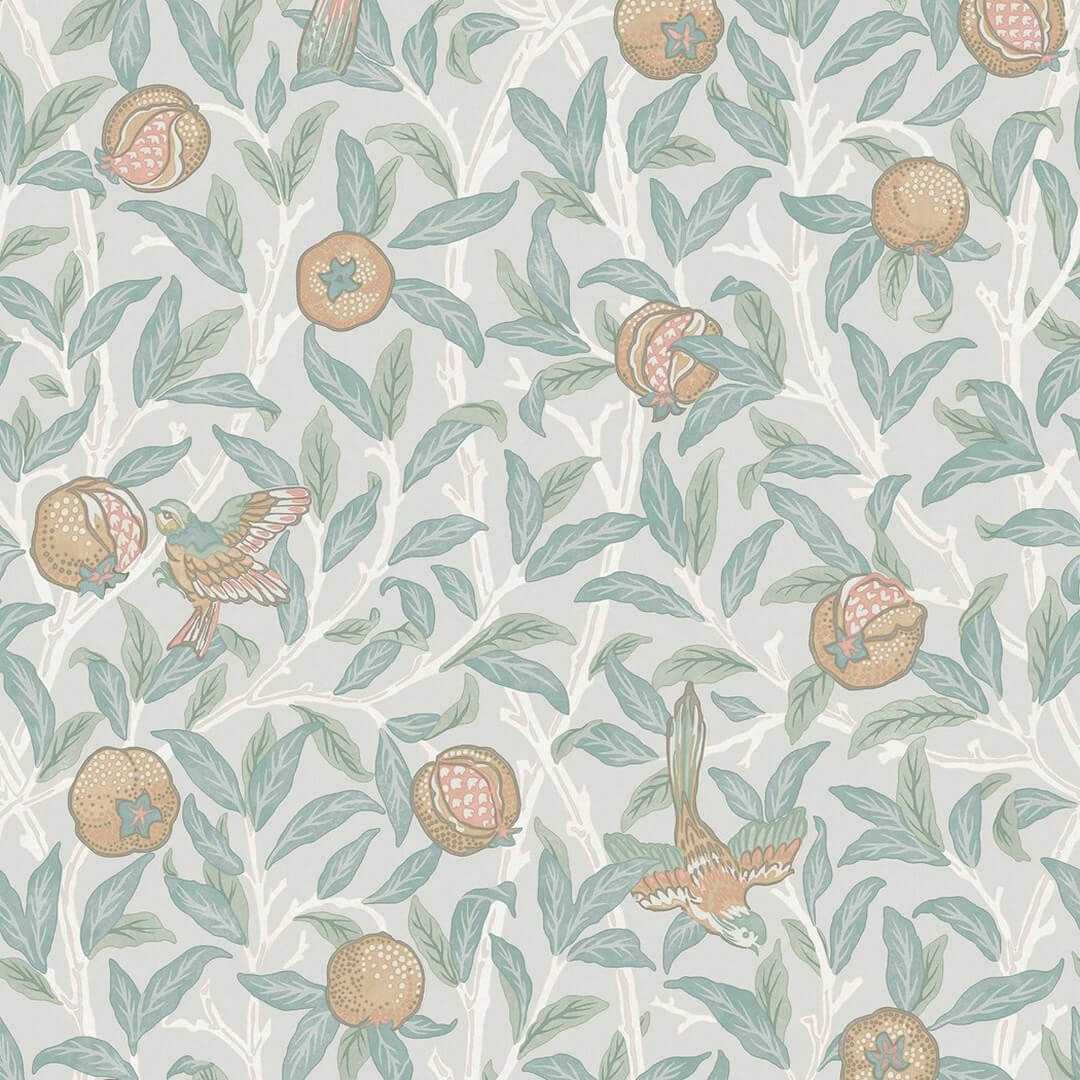 Tapeta botaniczna ptaki i owoce Graham & Brown Bird & Pomegranate 124261 William Morris At Home