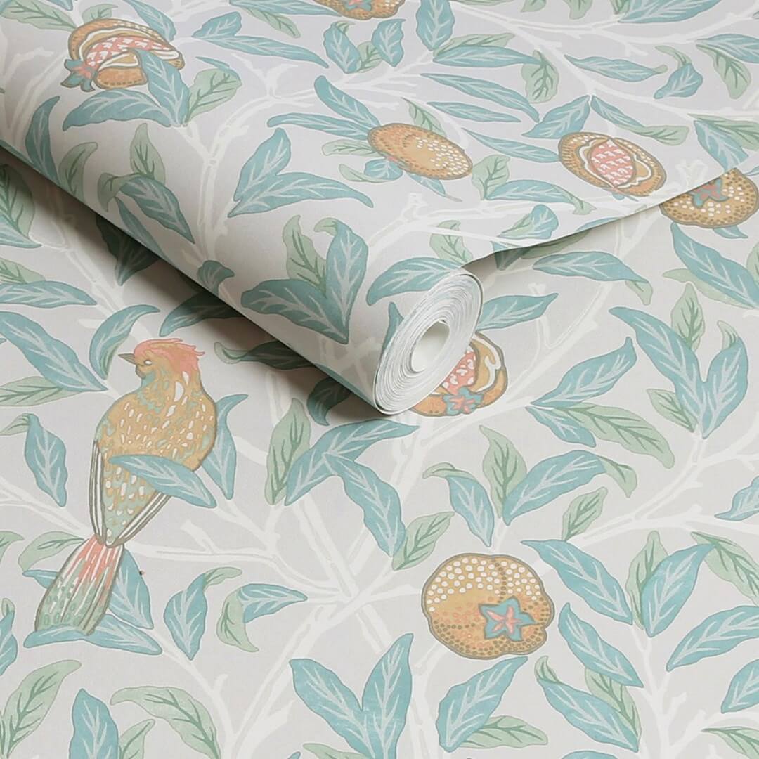 Tapeta botaniczna ptaki i owoce Graham & Brown Bird & Pomegranate 124261 William Morris At Home